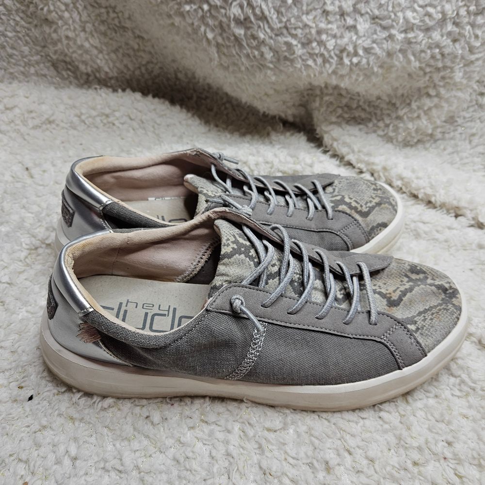 Hey‎ Dude Karina Silver Python Slip-on Sneakers size 10